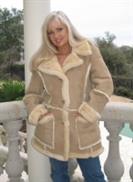 Honey Blonde Merino Shearling Sheepskin Coat