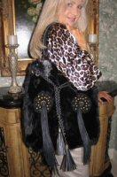 Black Fur Purse With Tassels