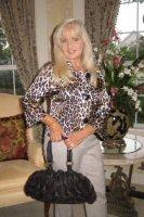 Brown Rabbit Fur Purse with Leather Knotts