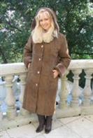 Tanya Hooded Spanish Merino Shearling Sheepskin Coat