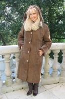 Tanya Hooded Spanish Merino Shearling Sheepskin Coat