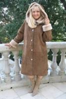 Sandra Hooded Spanish Merino Shearling Sheepskin Coat