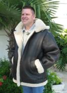 B-3 Detachable Hooded Shearling Sheepskin Bomber Jacket - 34"