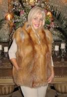 Cha Cha Natural Red Fox Fur Vest Reversible To Leather
