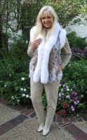 Temptress Lynx Fur Vest Trimmed in White Fox