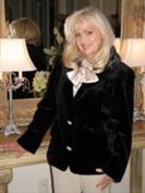 Diamond Girl Black Sheared Mink Blazer With Longhair Mink Collar - Size 10