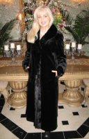 Cristina Black Sheared Mink Coat Reversible to Microfiber