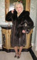 Classic Beauty Hooded Longhair Beaver Coat