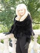 Alessia Black Knitted Mink Cape