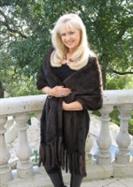 Mahogany Knitted Mink Stole/Shawl