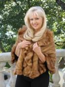 Whiskey Knitted Mink Cape