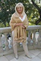 Best Friend Carmel 100% Cashmere Shawl With Mink Pom Poms