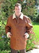 Montana Sky Leather Shearling Sheepskin Coat 37"