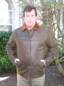 Antique Brown Distressed Shearling Coat - Size M