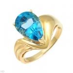 Dazzling Ring With 3.95ctw Genuine Topaz Set In 14K Yellow Gold