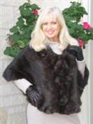 Mahogany Knitted Mink Cape