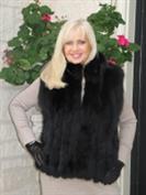 Black Fox Fur Vest - Sizes 6 and 8