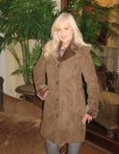 Traditional Suede Spanish Merino Shearling Sheepskin Coat - Size 2