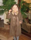 Mink Trimmed Hooded Spanish Merino Shearling Sheepskin Coat