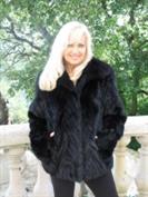 Winter Bliss Black Section Mink Jacket