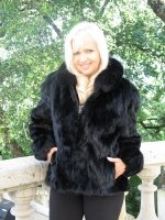 Run About Black Section Mink Jacket With Fox Collar