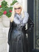 Star Attraction Black Babylamb Leather Coat With Silver Tipped Raccoon Collar - Size 8