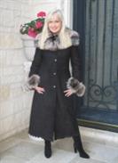 Lolita Darling Black Spanish Merino Shearling Sheepskin Coat With Finn Raccoon Trim