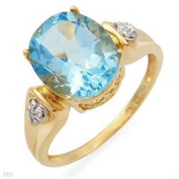 Diamond and Topaz Ring With 3.59ctw Precious Stones Beautifully Designed In 10K Yellow Gold