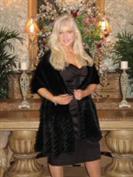 Black Knitted Mink Shawl/Stole