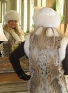 White Fox Hat With White Leather Crown