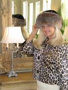 Brown Sheared Beaver Hat With Crystal Fox Trim