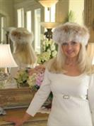 Blush Fox Hat With Bone Color Leather Crown