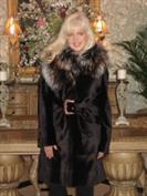 Chocolate Truffle Sheared Brown Mink With Fox Trim