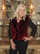 Royalty in Red Sheared Beaver Fur Vest With Fox Trim
