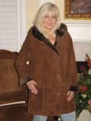 Jillian Suede Spanish Merino Shearling Sheepskin Coat