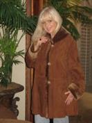 Roxanne Suede Spanish Merino Shearling Sheepskin Coat