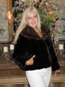 My Girl Sheared Mink Jacket With Longhair Leopard Print Mink Collar