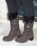 Pajar Designer Black Sunrise Leather and Nubuck Sheepskin Boots