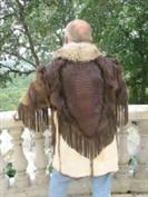 Beaver Coat With Coyote Collar And Gator Inlay In the Back