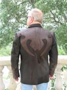 Brown Calf Hair Jacket With Gator - Size XL