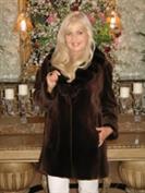 Tempting Toffee Sheared Mink Coat With Matching Chinchilla Shawl Collar