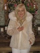 Caroline Detachable Hood Sheared Beaver Coat With Fox Trim