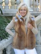 Canadian Red Fox Fur Vest With White Tips - Size 6