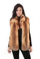 Classic Cherry Red Fox Fur Vest