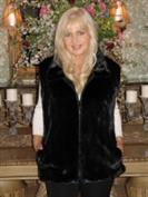 Reversible Black Mink And Leather Vest