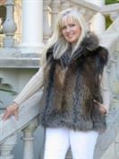 Natural Wild Cross Fox Fur Vest