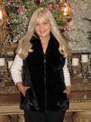 Ranch Mink Fur Vest With Swarovski Crystal Zipper