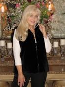 Black Sheared Beaver Fur Vest With Swarovski Crystal Zipper