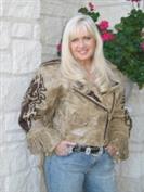 Leather Jacket With Fringe And Gator Emblems - Size 8