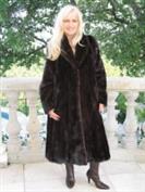 Riviara Brown Longhair Mink Coat With Shawl Collar